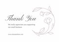 Thank you for order purchase commercial retail vintage card curved flower line design template vector illustration. Royalty Free Stock Photo