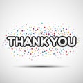 Thank you phrase with colored round confetti Royalty Free Stock Photo