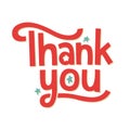 Thank you phrase. Hand Drawn Lettering Style. Vector illustration.