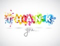 Thank you quotation with colorful abstract backgrounds