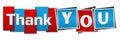 Thank You Red Blue Squares Stripes Horizontal Royalty Free Stock Photo