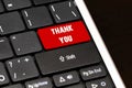 Thank you on Red Enter Button on black keyboard Royalty Free Stock Photo