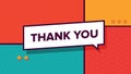 Thank you retro banner. Simple minimal typography phrase.