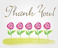 Thank you rose flowers greetings card vectOr Royalty Free Stock Photo