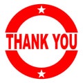 Thank You Red Rubber Ink Stamp