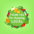 Thank you for shopping local. Eco friendly emblem