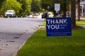 Thank you sign for the Frontline personel fighting with COVID 19