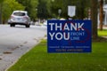 Thank you sign for the Frontline personel fighting with COVID 19