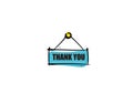 Thank You Signboard Flat on vector illustration