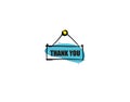 Thank You Signboard Flat on vector illustration