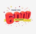 Thank you 6000 social media followers modern flat banner