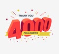 Thank you 4000 social media followers, modern flat banner