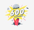 Thank you 600 social media followers symbol