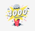Thank you 4000 social media followers symbol