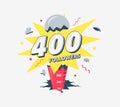 Thank you 400 social media followers symbol