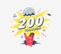Thank you 200 social media followers symbol