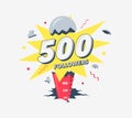 Thank you 500 social media followers symbol
