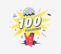 Thank you 100 social media followers symbol