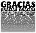 Thank you on spanish, black and white card composed of big amount of decreased words Royalty Free Stock Photo