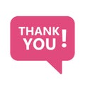 Thank you speech banner bubble icon vector for graphic design, logo, website, social media, mobile app, sticker, banner, label UI Royalty Free Stock Photo