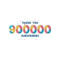 Thank you 900000 Subscribers celebration, Greeting card for 900k social Subscribers