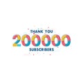 Thank you 200000 Subscribers celebration, Greeting card for 200k social Subscribers