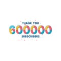 Thank you 6000000 Subscribers celebration, Greeting card for 6m social Subscribers Royalty Free Stock Photo