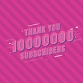 Thank you 10000000 Subscribers celebration, Greeting card for 10m social Subscribers