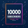 Thank you 10000 subscribers, 10K subscribers celebration modern colorful design