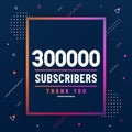 Thank you 300000 subscribers, 300K subscribers celebration modern colorful design Royalty Free Stock Photo