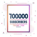 Thank you 700000 subscribers, 700K subscribers celebration modern colorful design