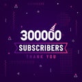 Thank you 300000 subscribers, 300K subscribers celebration modern colorful design Royalty Free Stock Photo