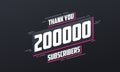 Thank you 200000 subscribers, 200k subscribers celebration Royalty Free Stock Photo