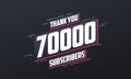 Thank you 70000 subscribers, 70k subscribers celebration Royalty Free Stock Photo