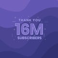 Thank you 16000000 subscribers 16m subscribers celebration Royalty Free Stock Photo