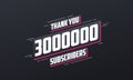 Thank you 3000000 subscribers 3m subscribers celebration