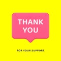Thank you for support internet blog social media post design template realistic vector