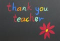 Thank you teacher red flower Royalty Free Stock Photo