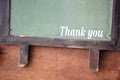 Thank you text on blackboard sign. Royalty Free Stock Photo