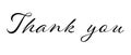 Thank you text calligraphy isolated on white background Royalty Free Stock Photo