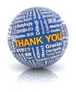 Thank you text in 22 different languages, 3d Royalty Free Stock Photo