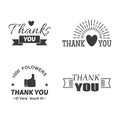 Thank you text lettering vector badge.