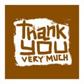 Thank you text lettering vector illustration