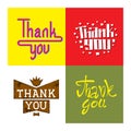 Thank you text lettering vector illustration