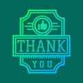 Thank you text lettering vector logo badge