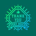 Thank you text lettering vector logo badge