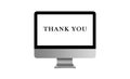 Thank you text on modern business laptop 3D icon illustration Royalty Free Stock Photo