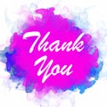 Thank you Text in Watercolor Background Royalty Free Stock Photo