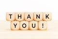 Thank you text on wooden blocks. Thankful concept Royalty Free Stock Photo