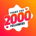 thank you 2000 thousand social media subscribers fluid background design